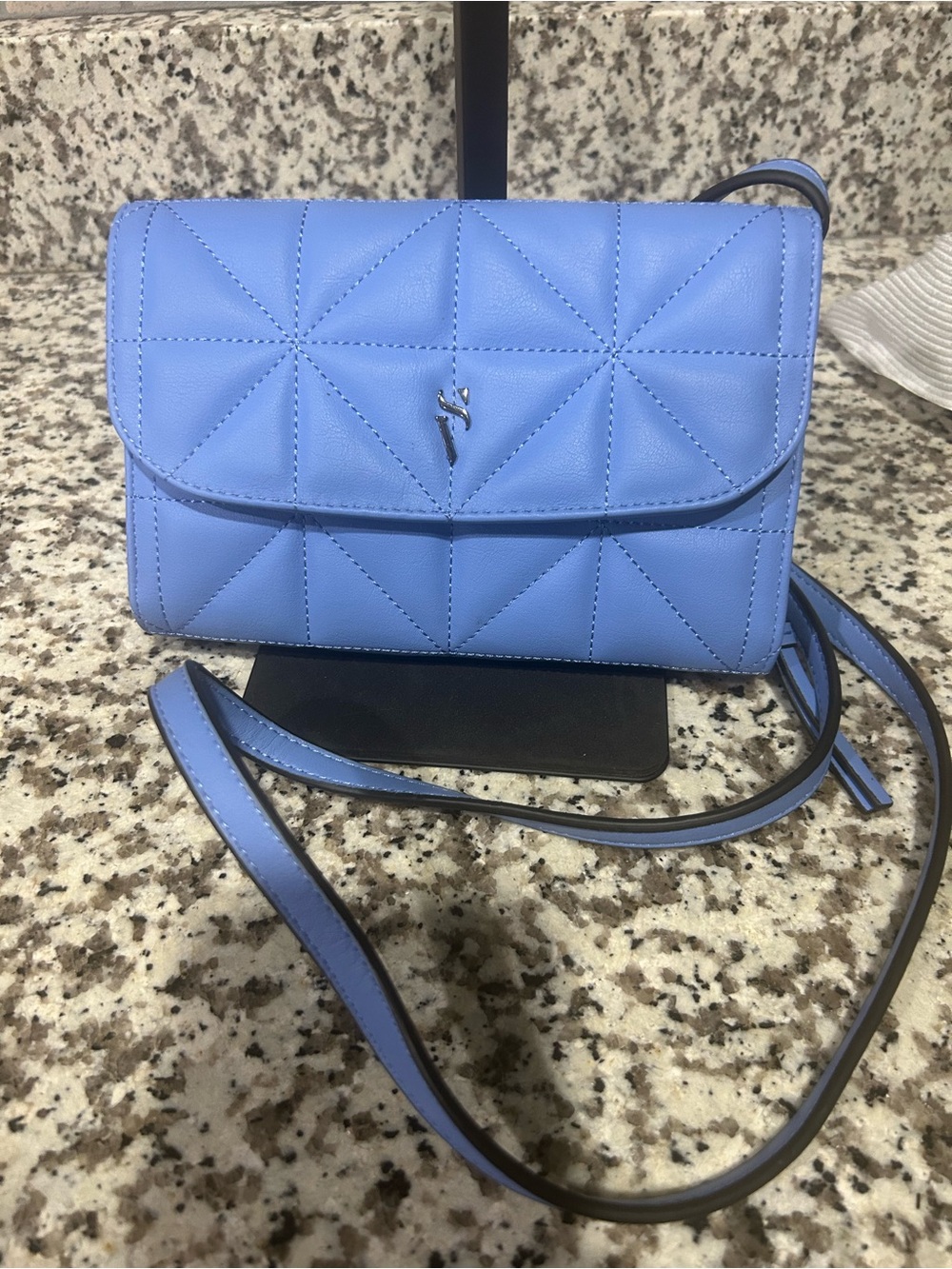 Simply Vera Vera Wang Blue Quilted Crossbody Bag